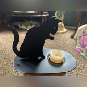 Black Cat Metal Tea Light Holder